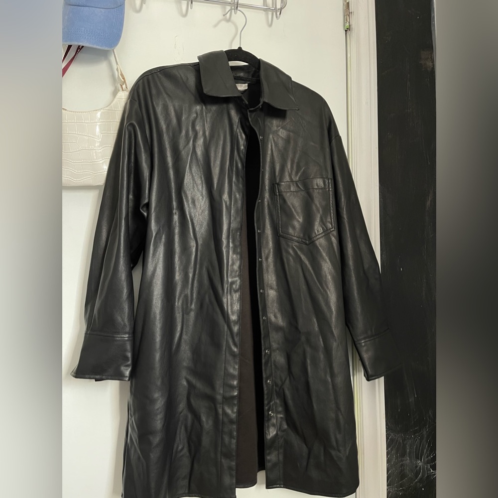 oversized leather jacket - envy